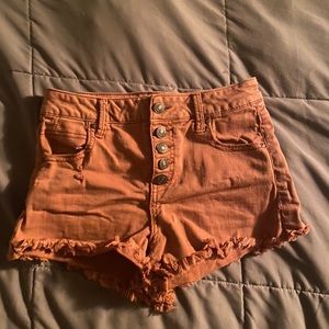 Orange high rise shorts